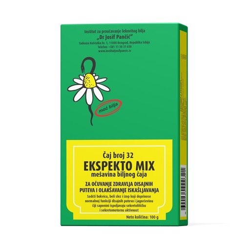 EKSPEKTO MIX- mešavina biljnog čaja za očuvanje zdravlja disajnih puteva i olakšavanje iskašljavanja  (Čaj broj 32)
