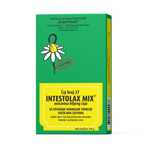 INTESTOLAX MIX – mešavina biljnog čaja za očuvanje normalne funkcije creva kod zatvora (Čaj broj 27)