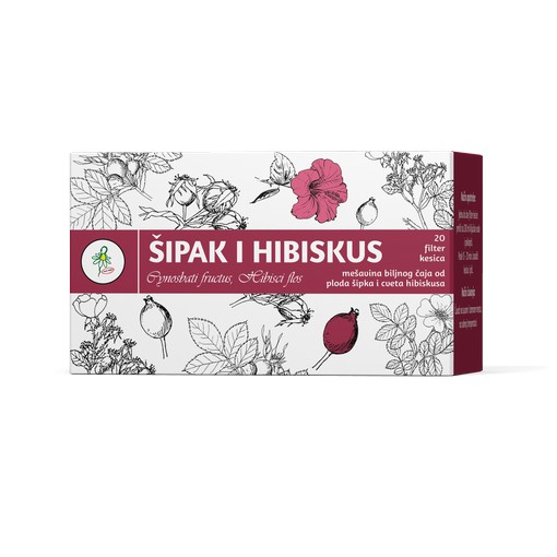 Filter čaj od ploda šipka i cveta hibiskusa